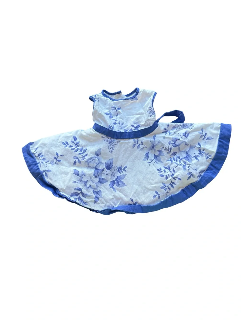 Blue & White Floral Dress for 18” Dolls UV- Fits American Girl & Our Generation